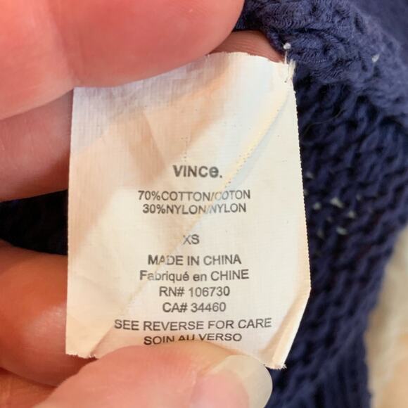 Vince blue crewneck knit ribbed trim sweater size Extra Small XS - Picture 9 of 11
